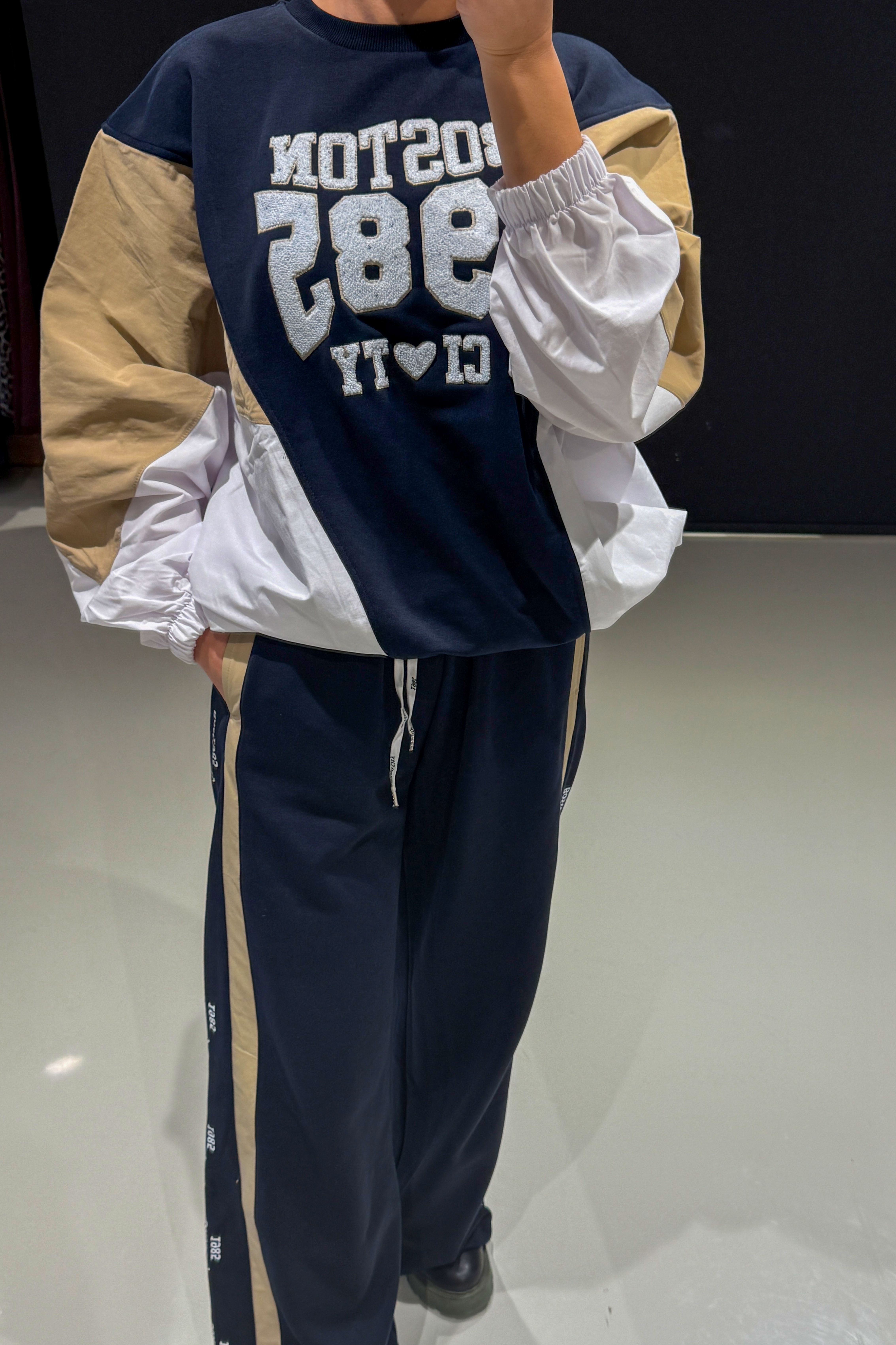 RENK BLOKLU PARAŞÜT KUMAŞ SWEAT