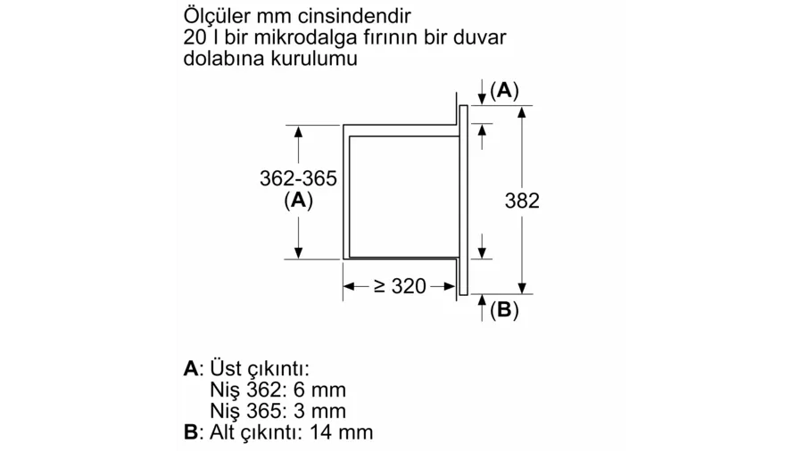 Bosch BFL623MW3 Serie 2 Ankastre Mikrodalga Beyaz