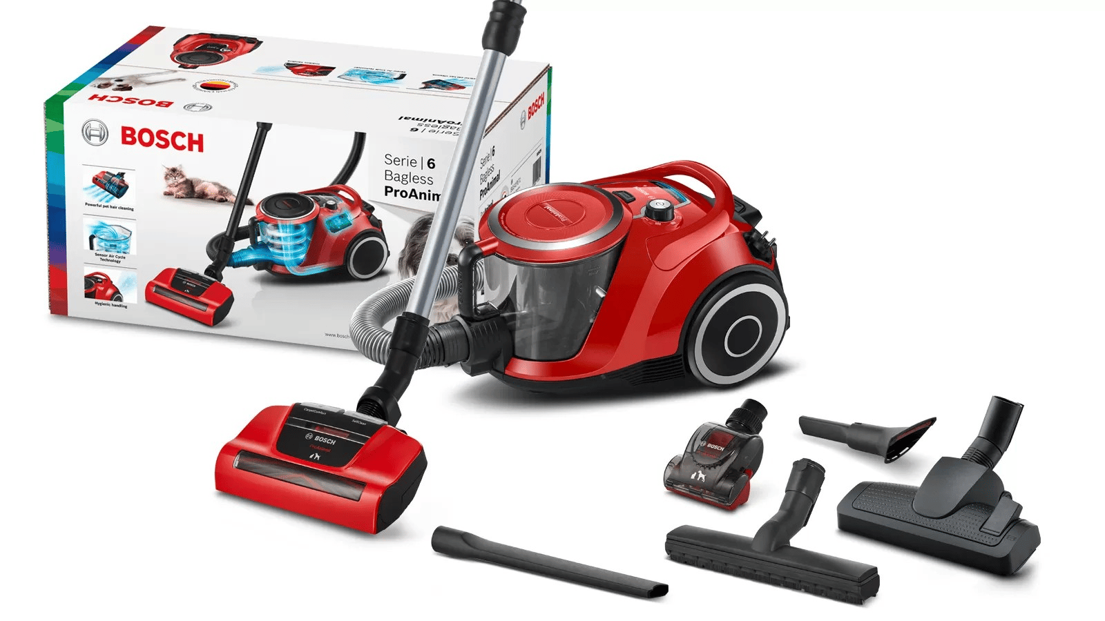 BOSCH BGS41PET1 Serie | 6 Toz torbasız SüpürgeProAnimal Kırmızı
