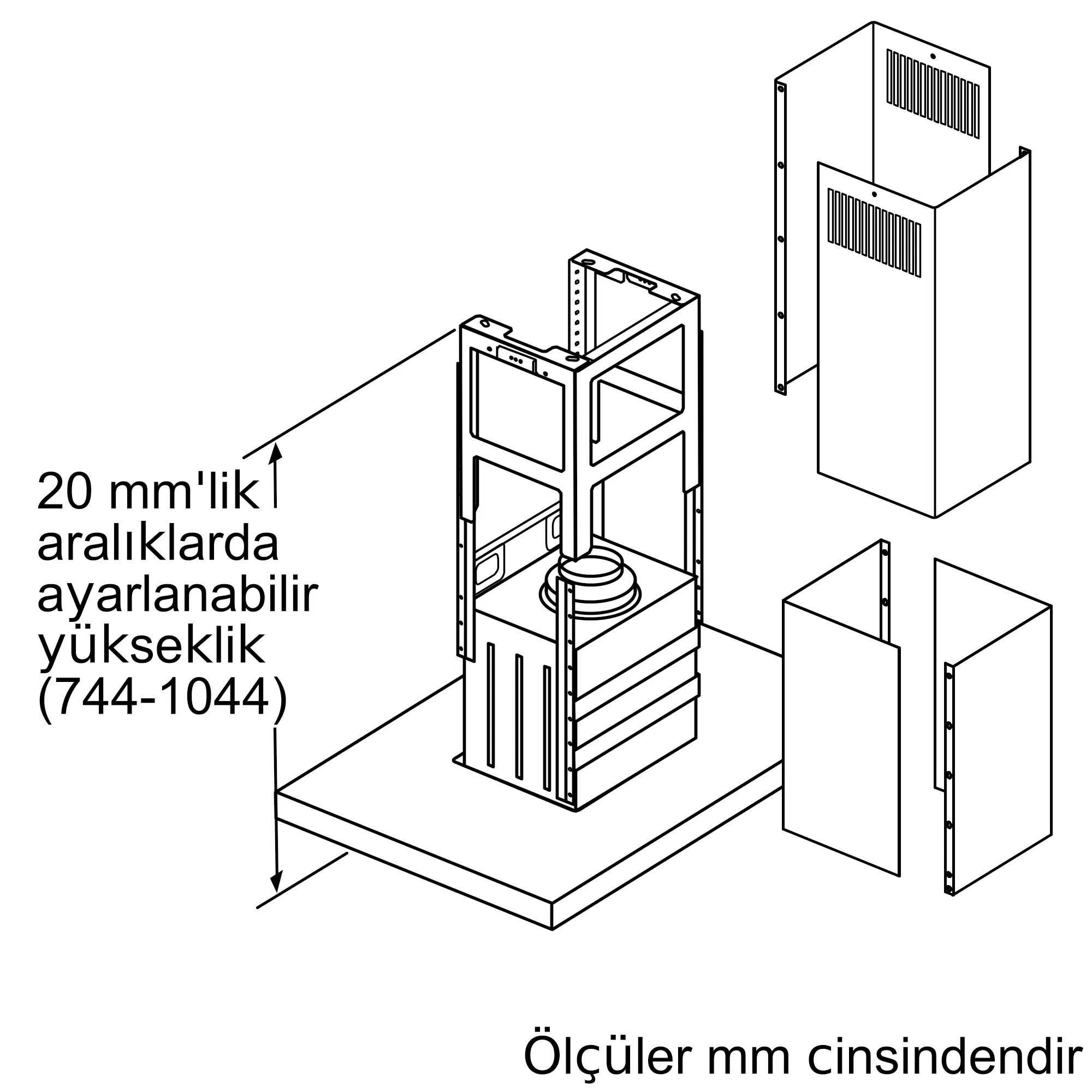 BOSCH DIB97IM50 Serie | 4 Ada Tipi Davlumbaz 90 cm Paslanmaz çelik