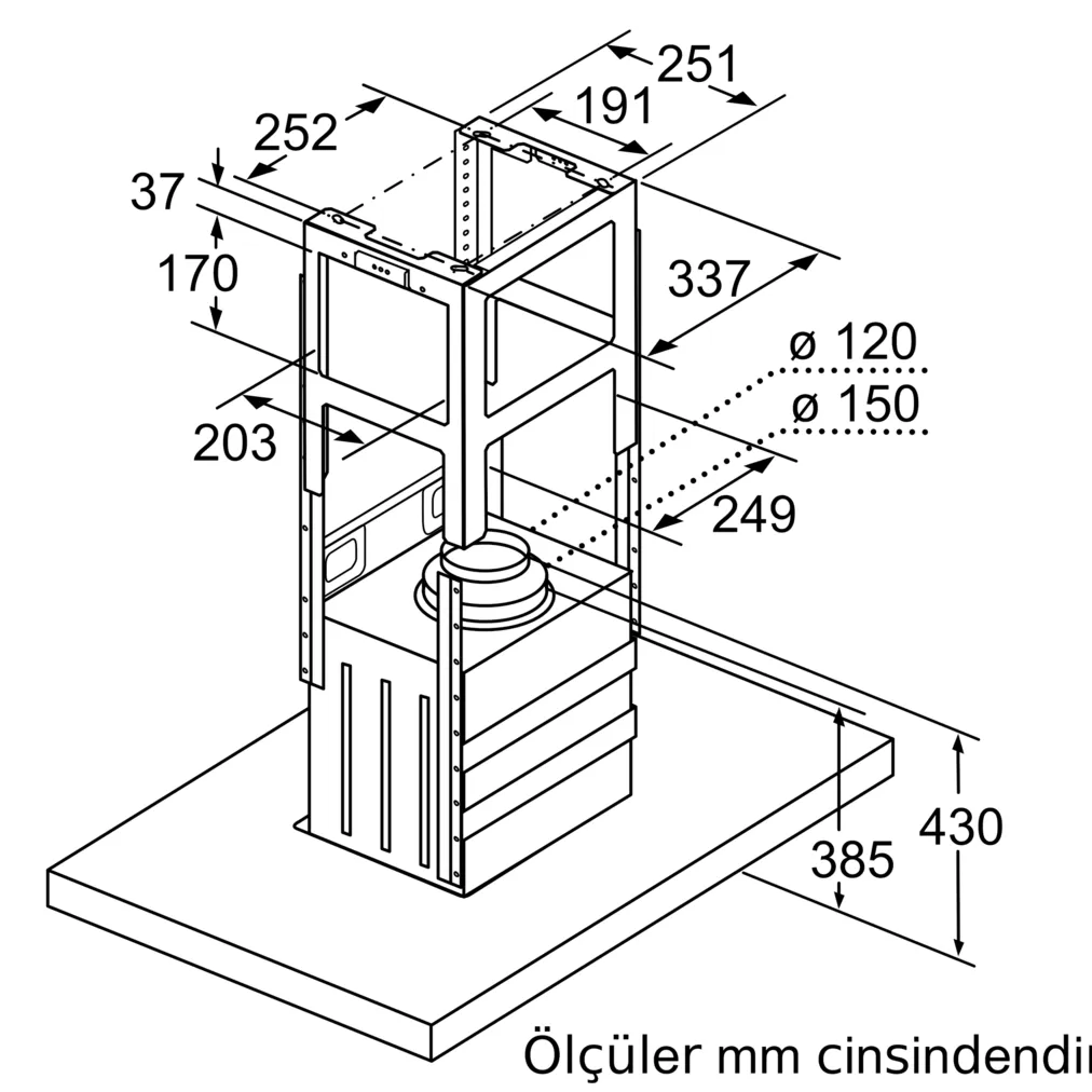 BOSCH DIB97IM50 Serie | 4 Ada Tipi Davlumbaz 90 cm Paslanmaz çelik