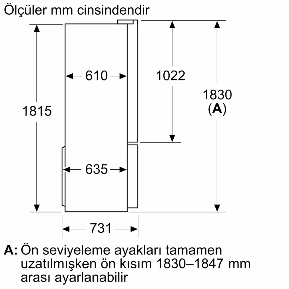 Bosch KFN96VPEA Serie 4 multi door 183 x 90.5 cm Kolay temizlenebilir Inox