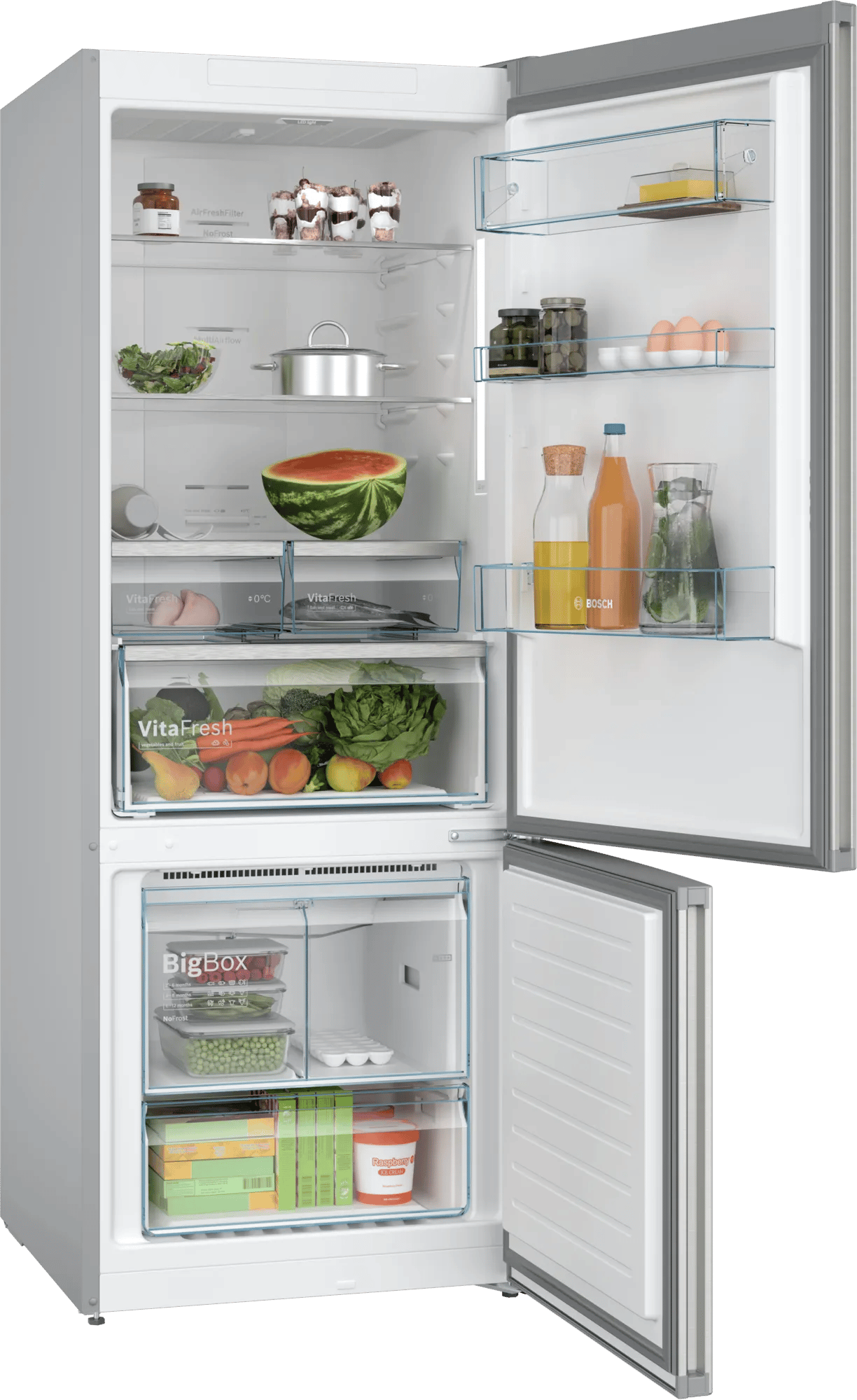 Bosch KGN55CIE0N Serie 4 Alttan Donduruculu Buzdolabı 186 x 70 cm Kolay temizlenebilir Inox
