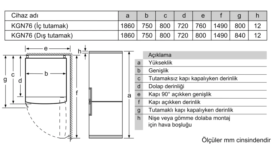 Bosch KGN76CWE0N Serie 6 Alttan Donduruculu Buzdolabı 186 x 75 cm Beyaz