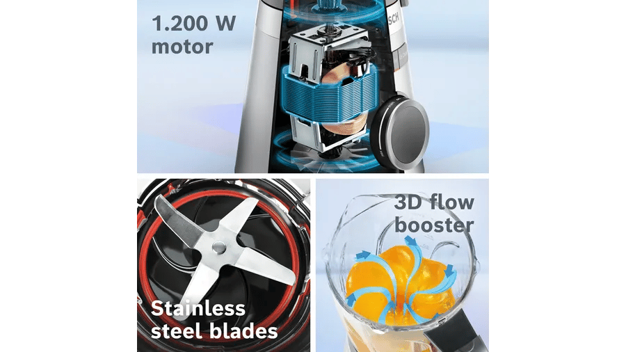 Bosch MMB6386M Blender VitaPower Serie | 4 1200 W Paslanmaz çelik