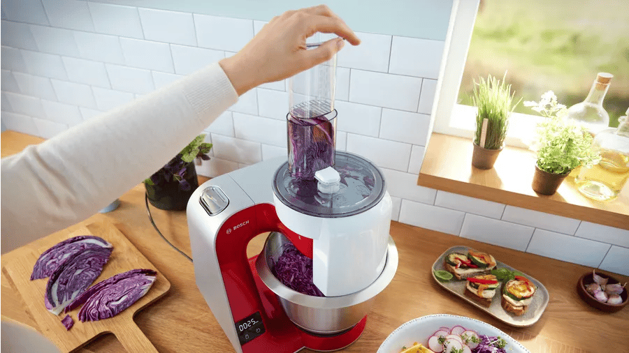 Bosch MUM5X720 Serie 4 Kitchen machine with scale MUM 5 1000 W Kırmızı, Gümüş