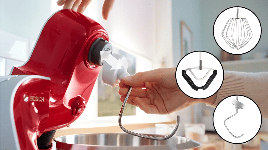 Bosch MUM5X720 Serie 4 Kitchen machine with scale MUM 5 1000 W Kırmızı, Gümüş