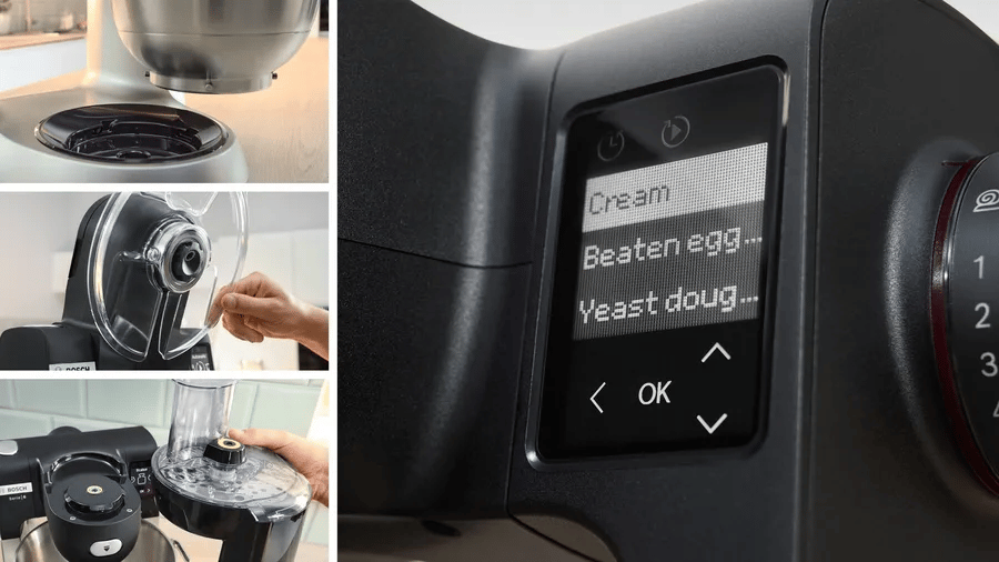 Bosch MUMS6ZS00 Serie 6 Kitchen machine with scale 1600 W Siyah, Fırçalanmış paslanmaz çelik