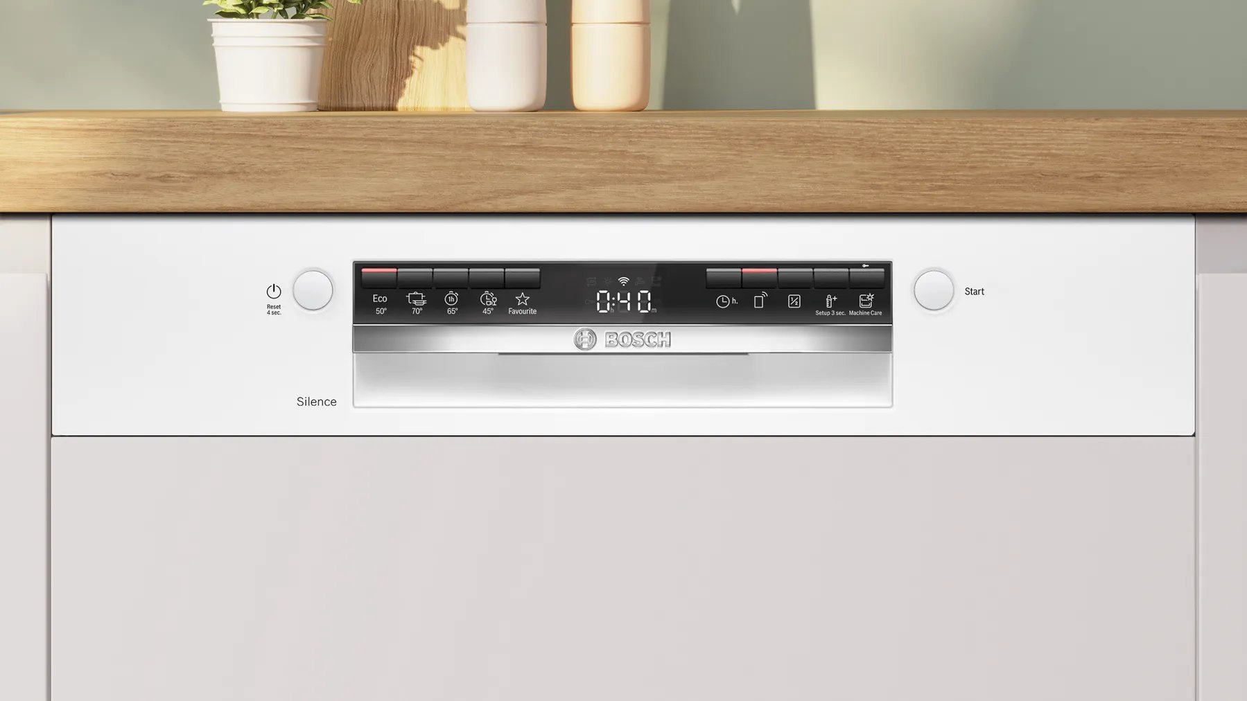 Bosch  SMI4IKW50T Serie 4 Yarı Ankastre Bulaşık Makinesi 60 cm Beyaz