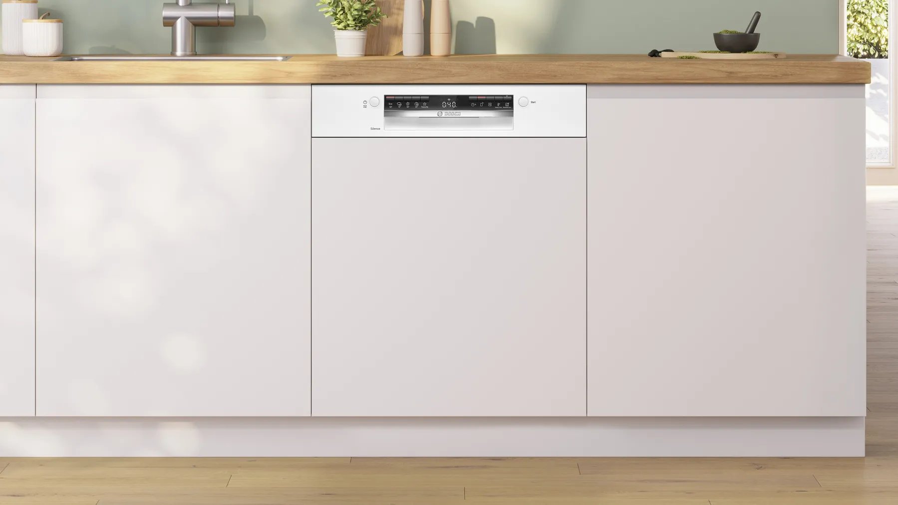 Bosch  SMI4IKW50T Serie 4 Yarı Ankastre Bulaşık Makinesi 60 cm Beyaz