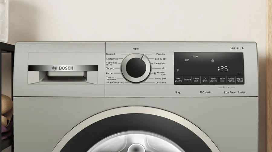Bosch WGA142ZXTR Serie 4 Çamaşır Makinesi 9 kg 1200 dev./dak., Gümüş
