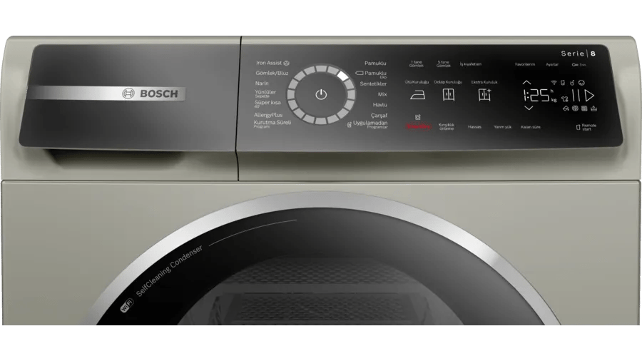 Bosch WQB245AXTR Serie 8 Isı Pompalı Kurutma Makinesi 9 kg Gümüş