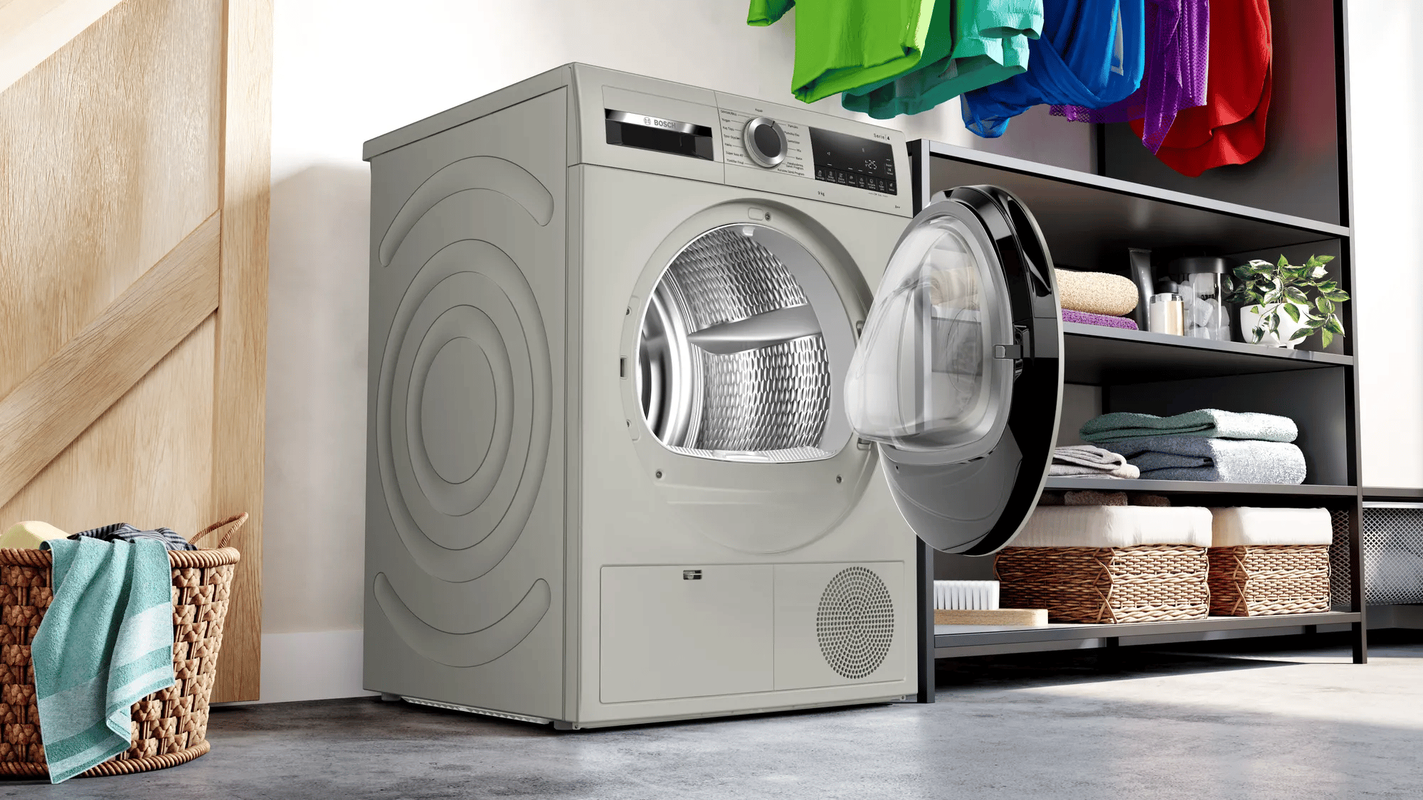 Bosch WQG2410TTR Serie 4 Isı Pompalı Kurutma Makinesi 9 kg Gümüş