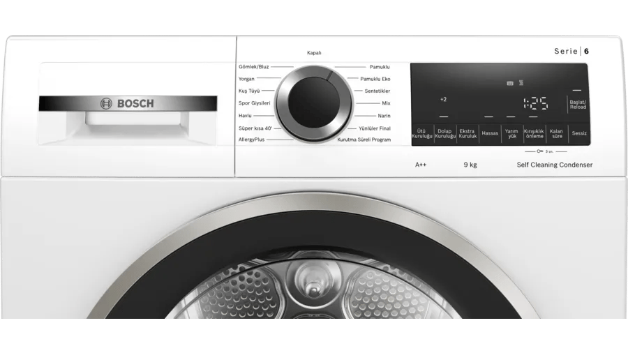 Bosch WQG244C1TR Serie 6 Isı Pompalı Kurutma Makinesi 9 kg