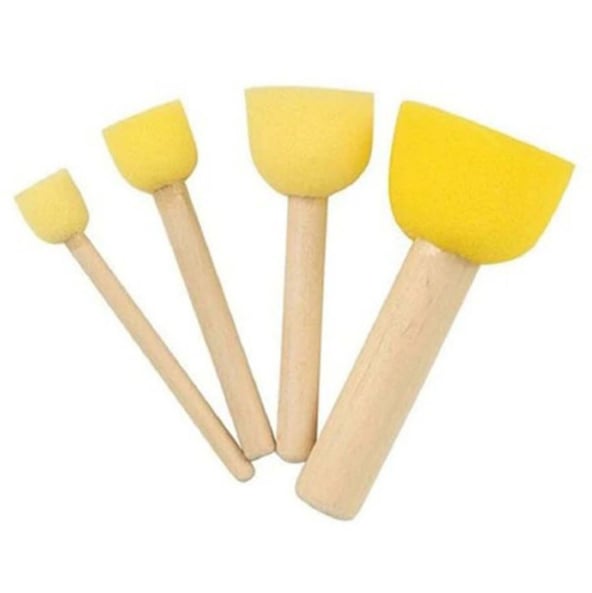 Ahşap Saplı Rötuş Süngeri Dörtlü Set