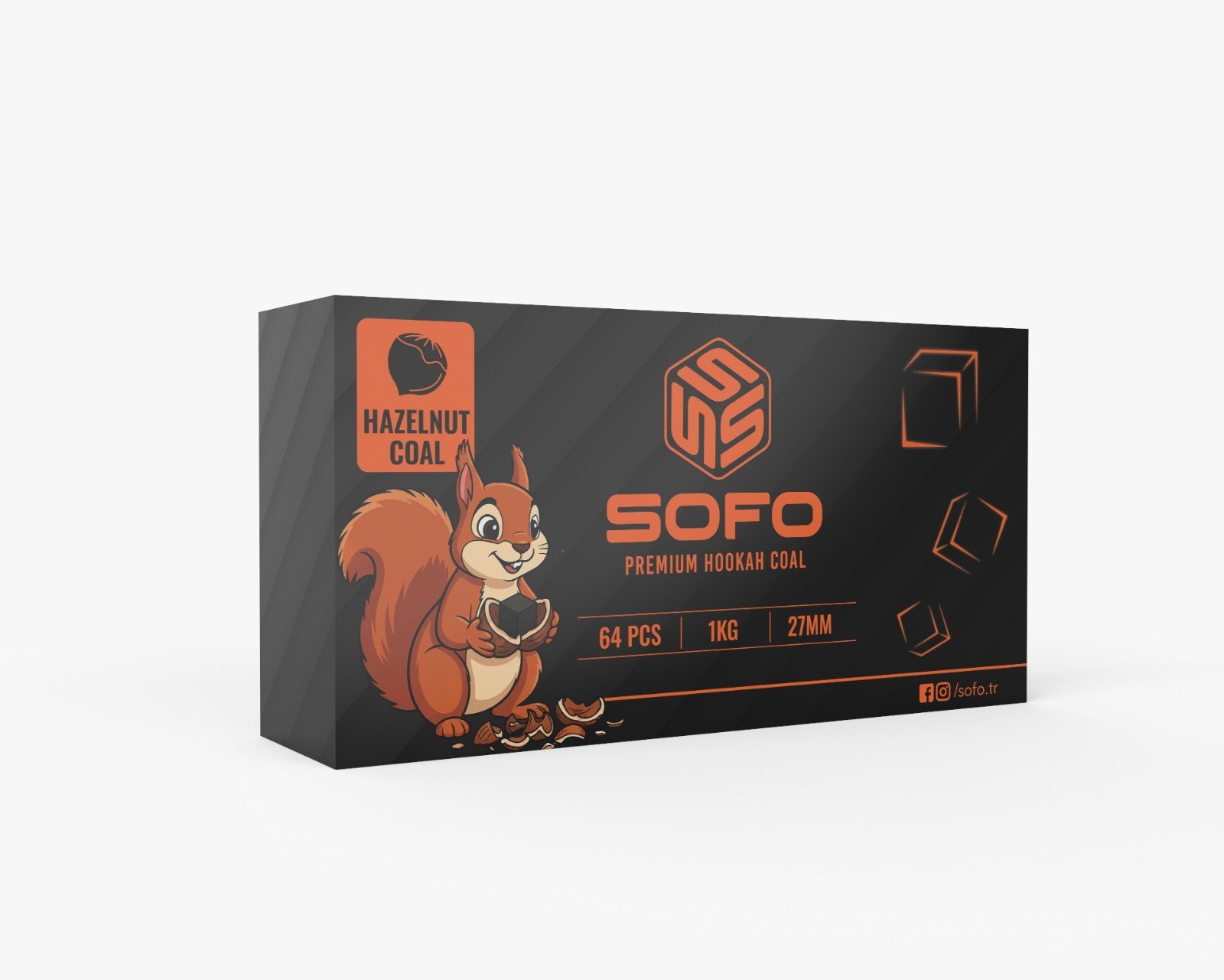 Sofo Fındık Kabuğu Kömürü 27 mm 1 Kg | KEFO