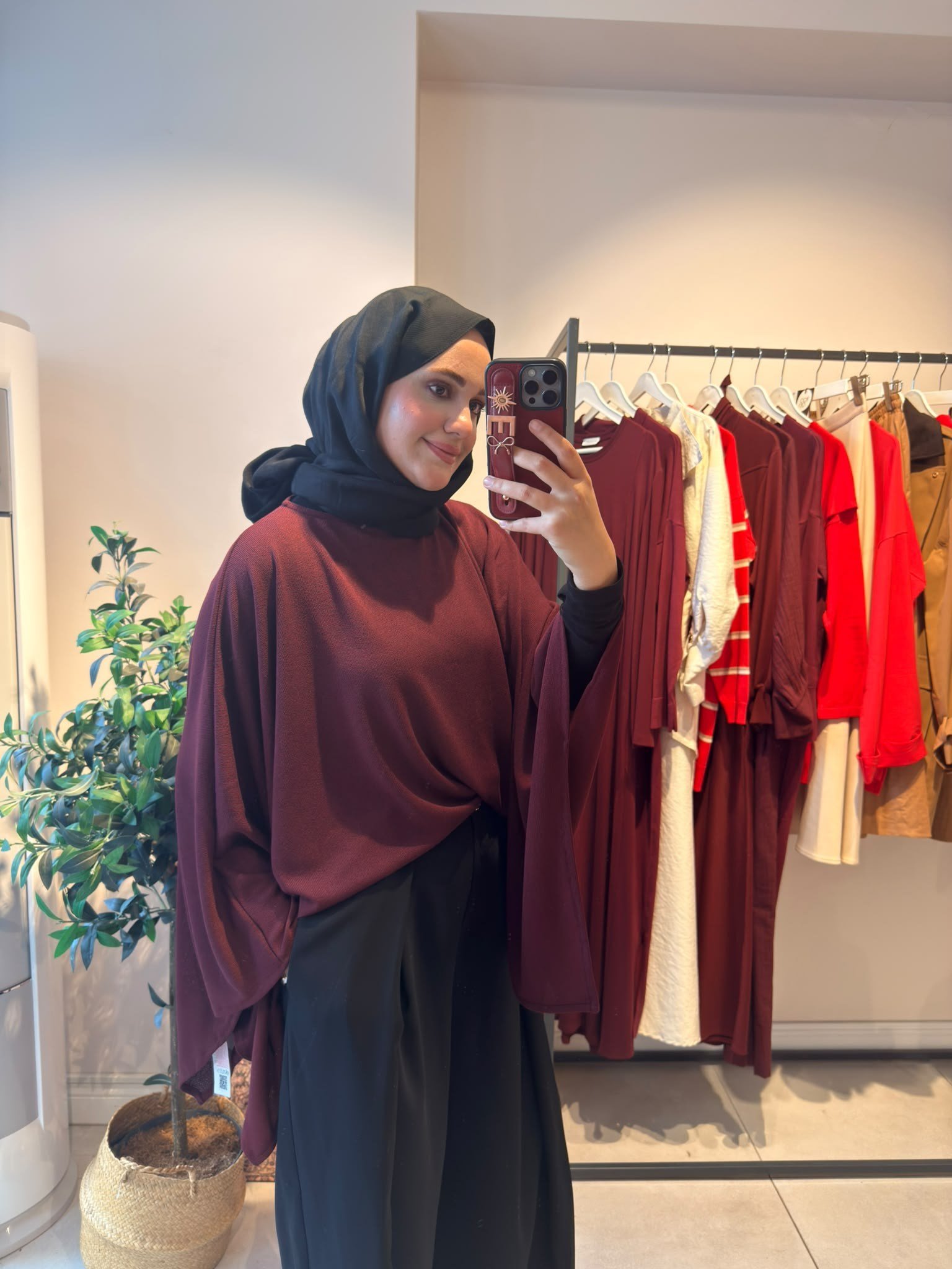 Asimetrik Kesim Bluz Bordo