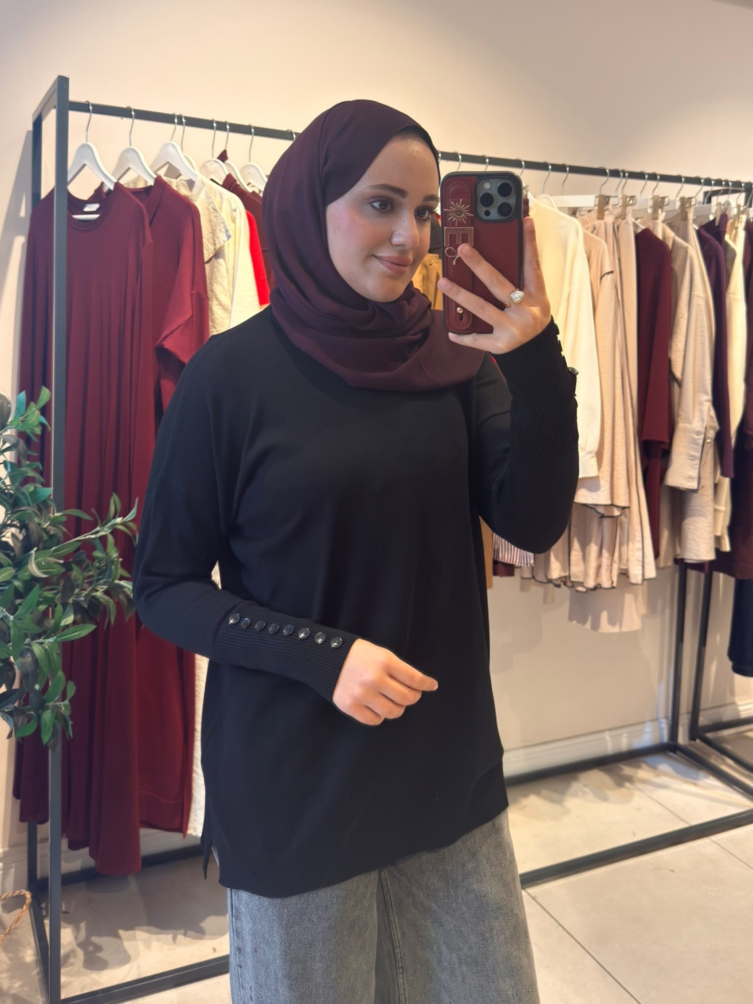 Basic Düğme Triko Siyah