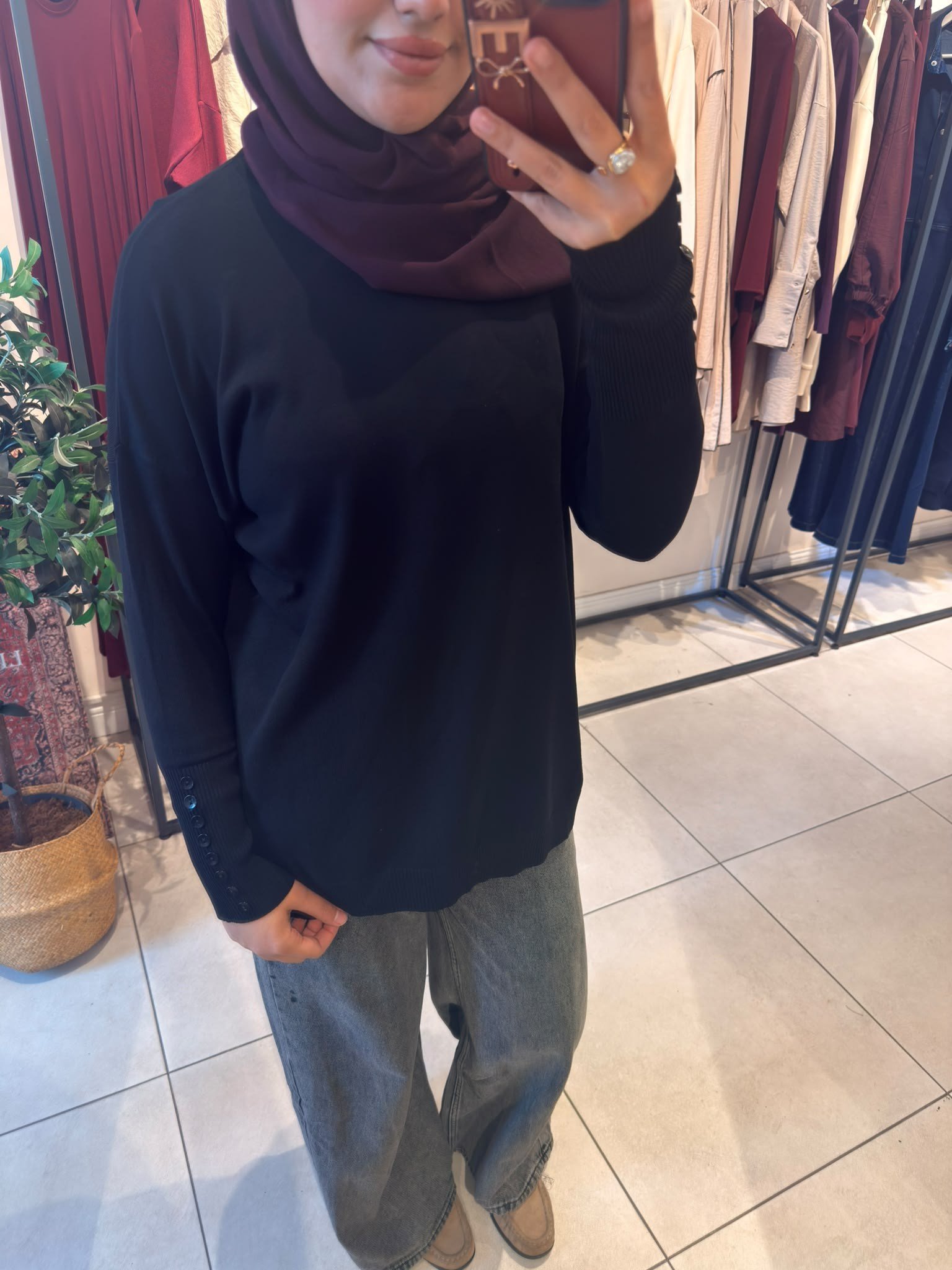 Basic Düğme Triko Siyah