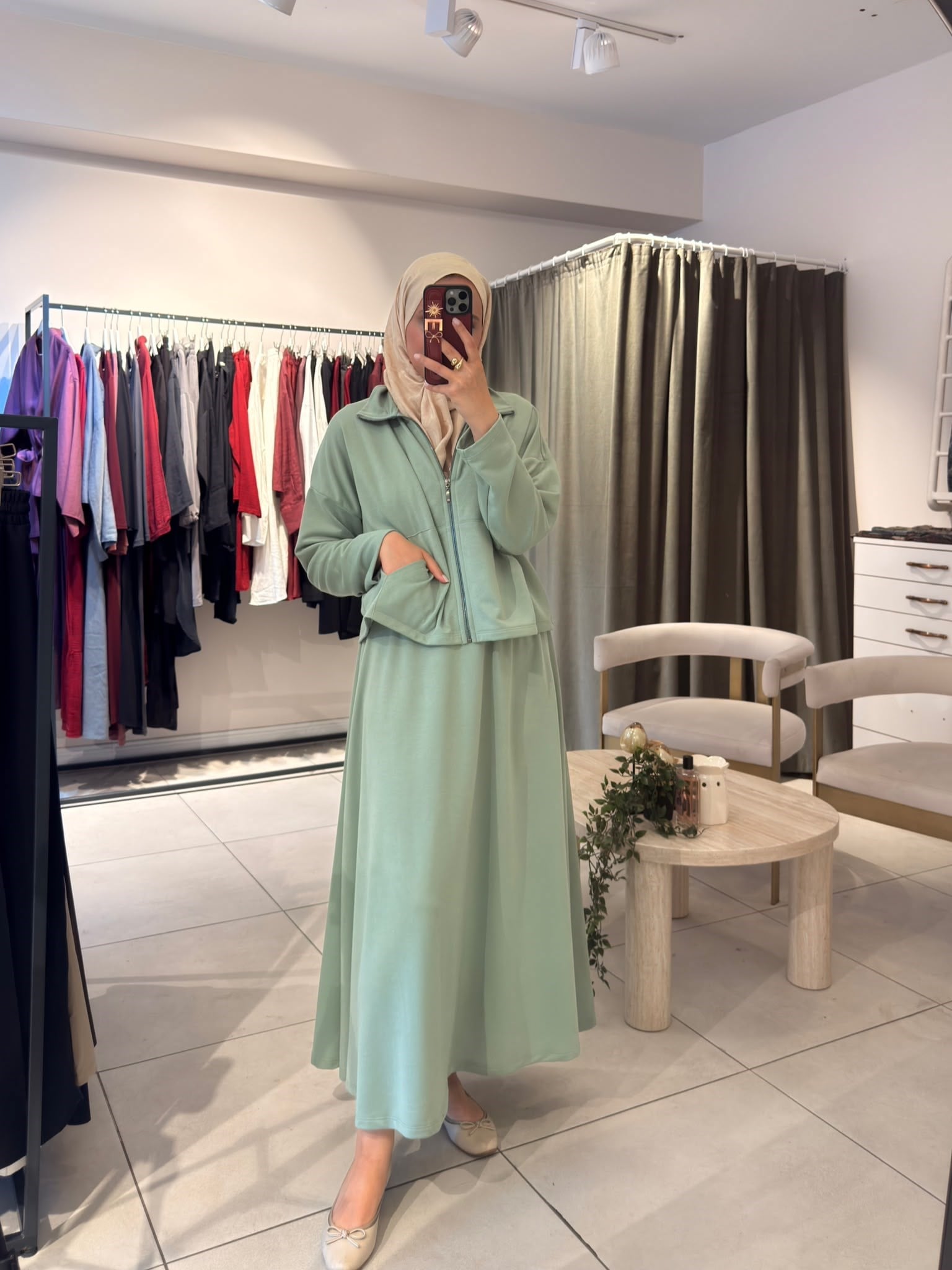 Basic Spor Etekli Takım Mint Yeşil