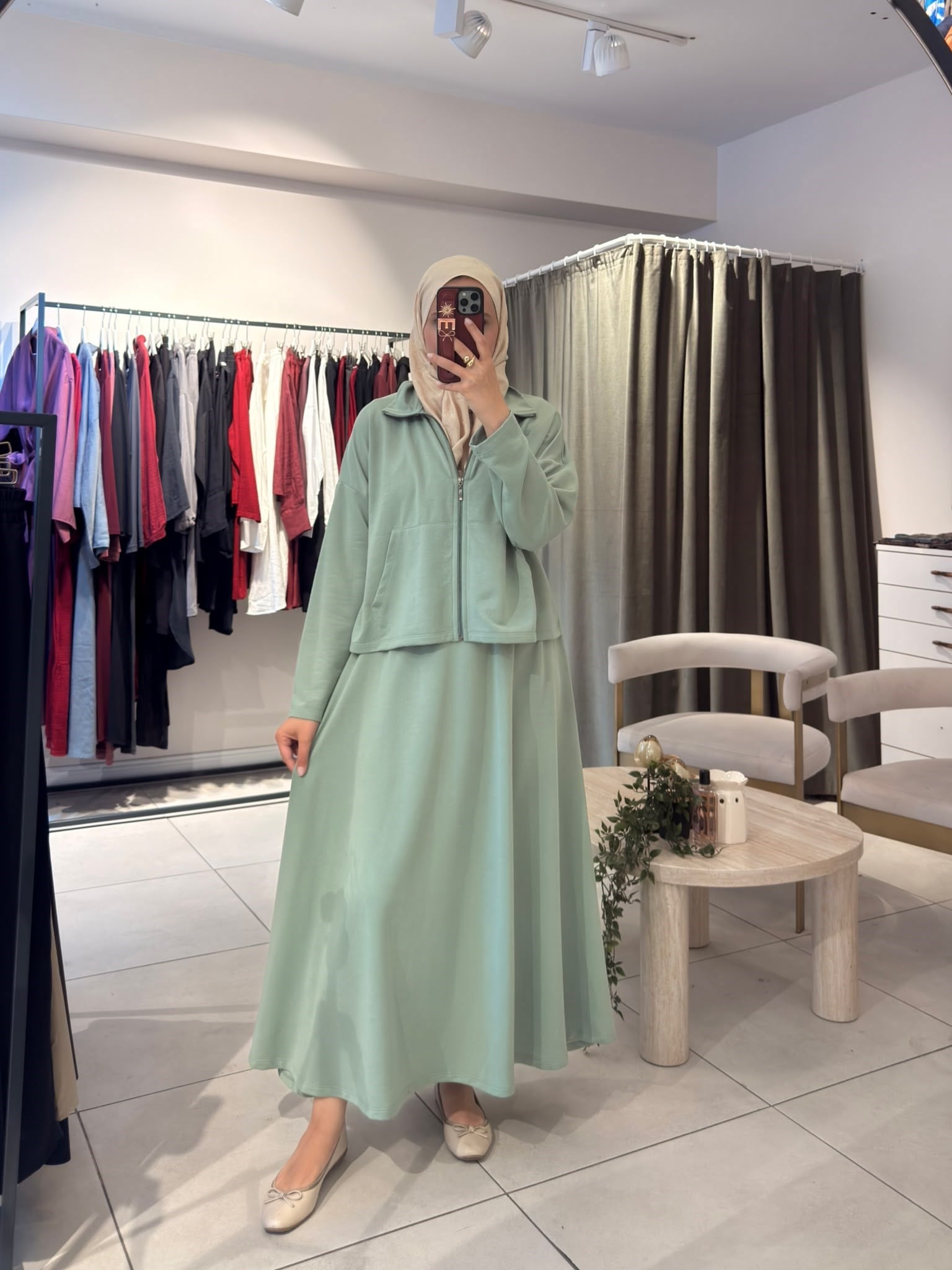 Basic Spor Etekli Takım Mint Yeşil