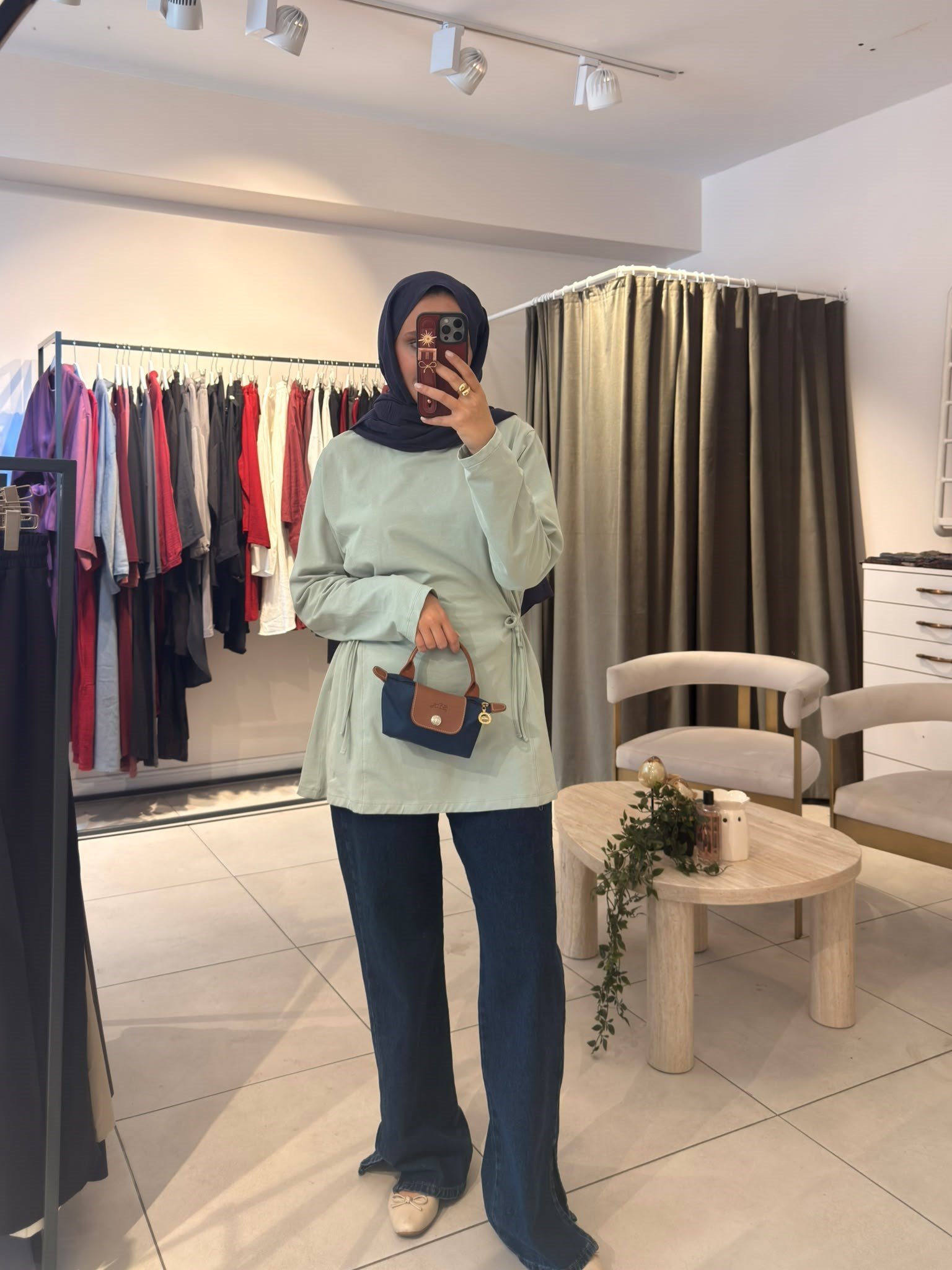 Bel Büzgülü Sweat Mint Yeşil