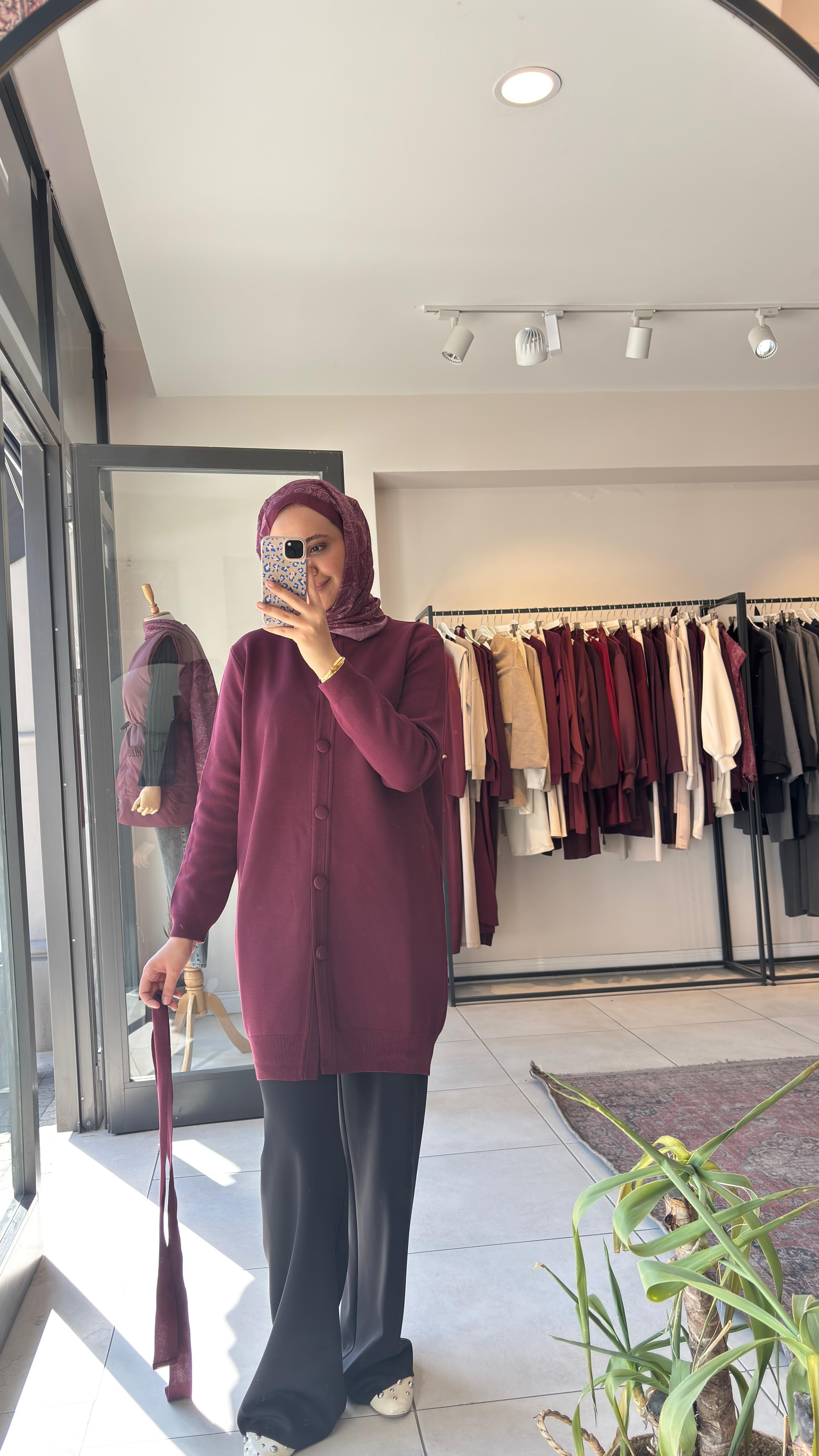 Bomber Hırka Bordo