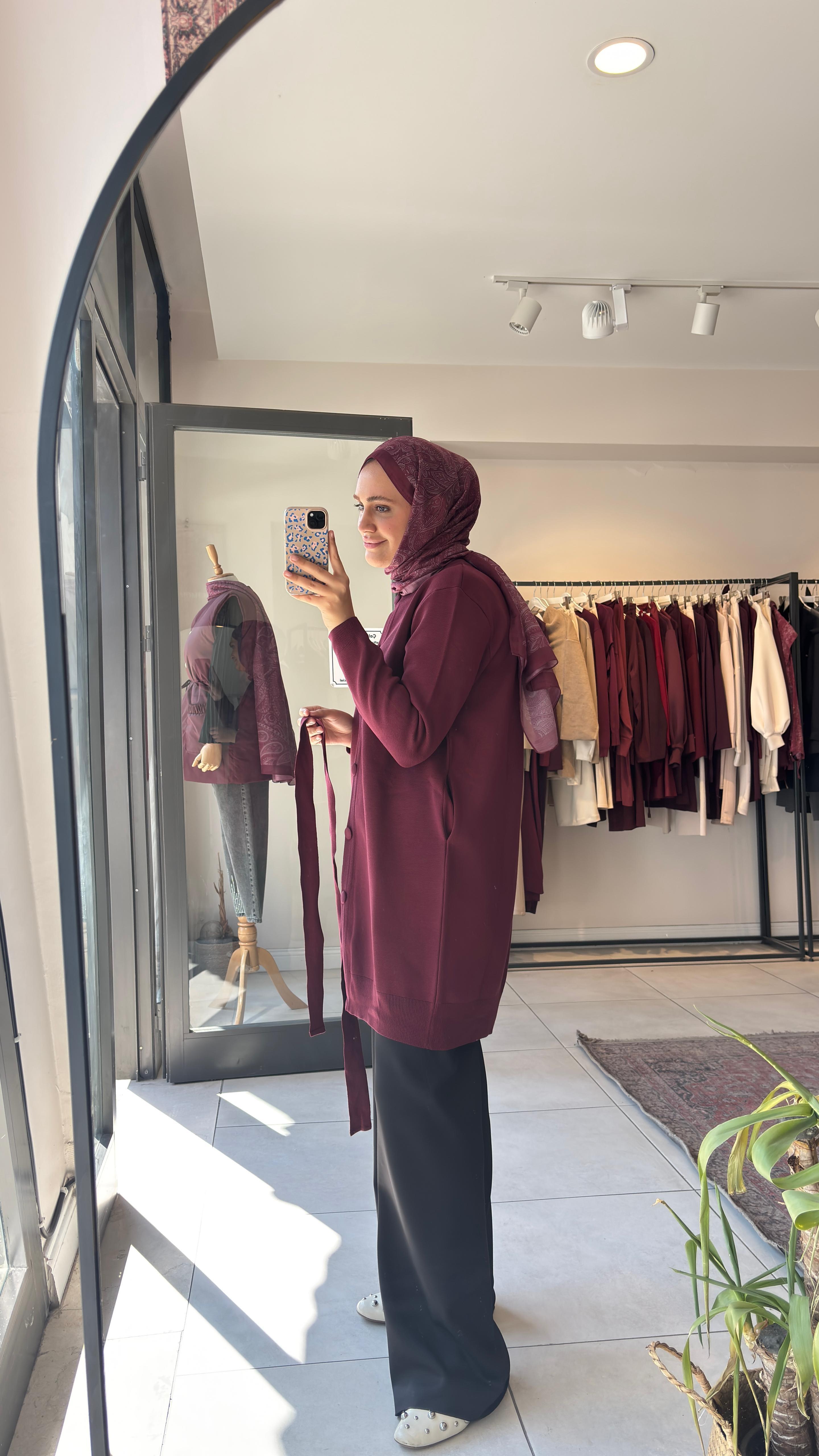 Bomber Hırka Bordo