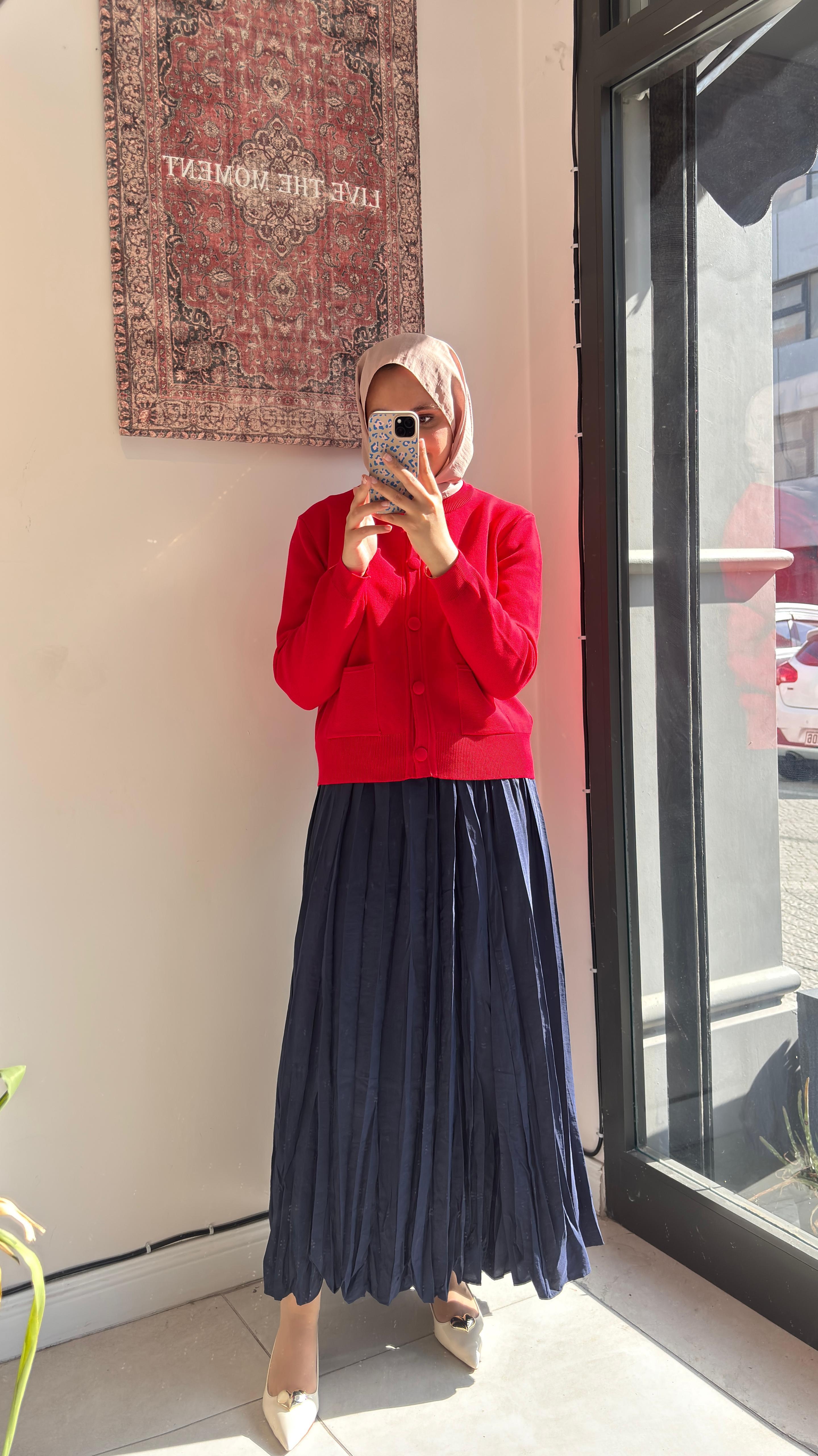 Bomber Mini Hırka Kırmızı