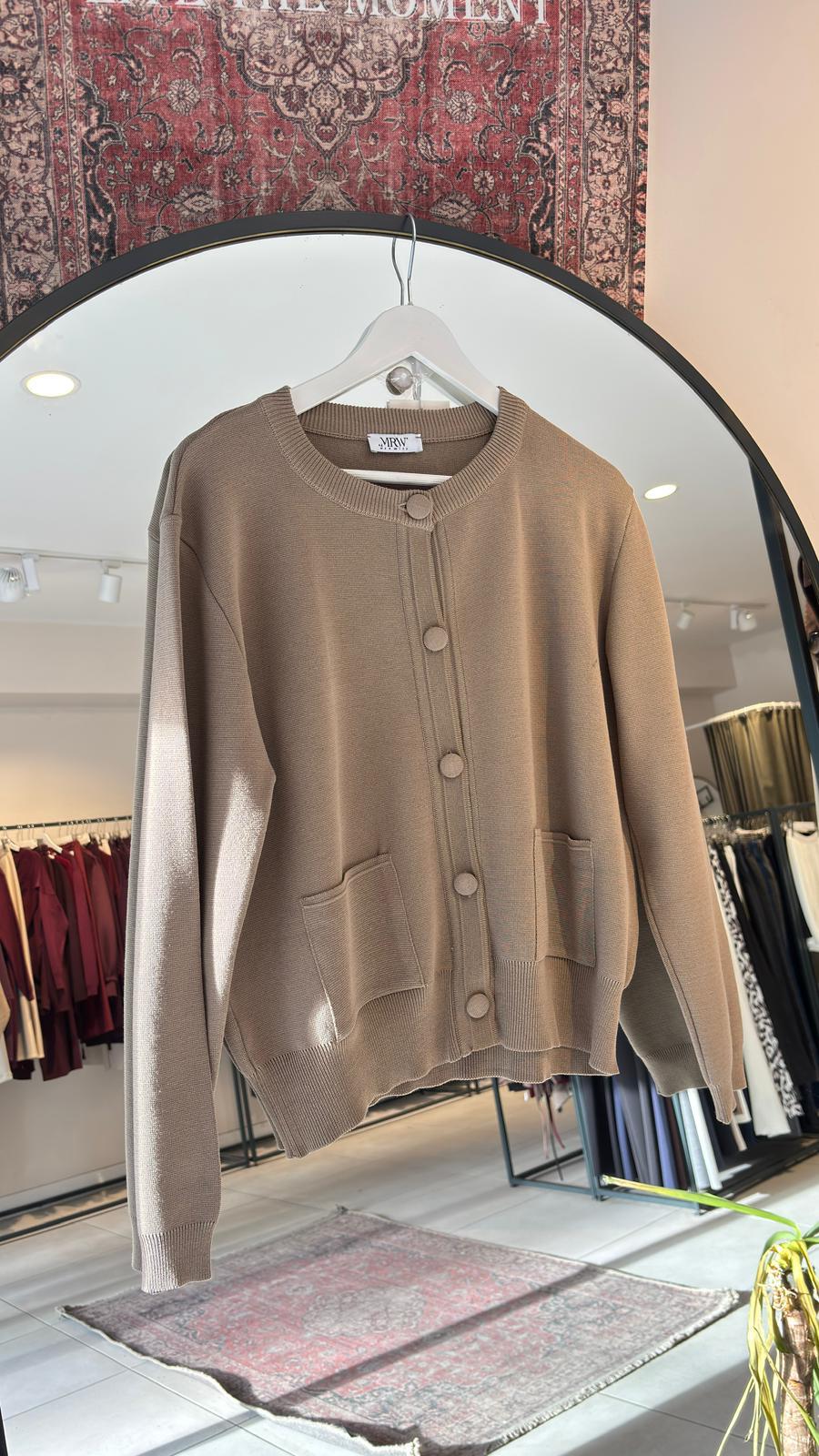 Bomber Mini Hırka Vizon