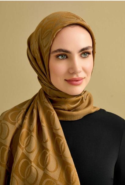 Dama Desen Haki Naia Pamuk Şal 70x200