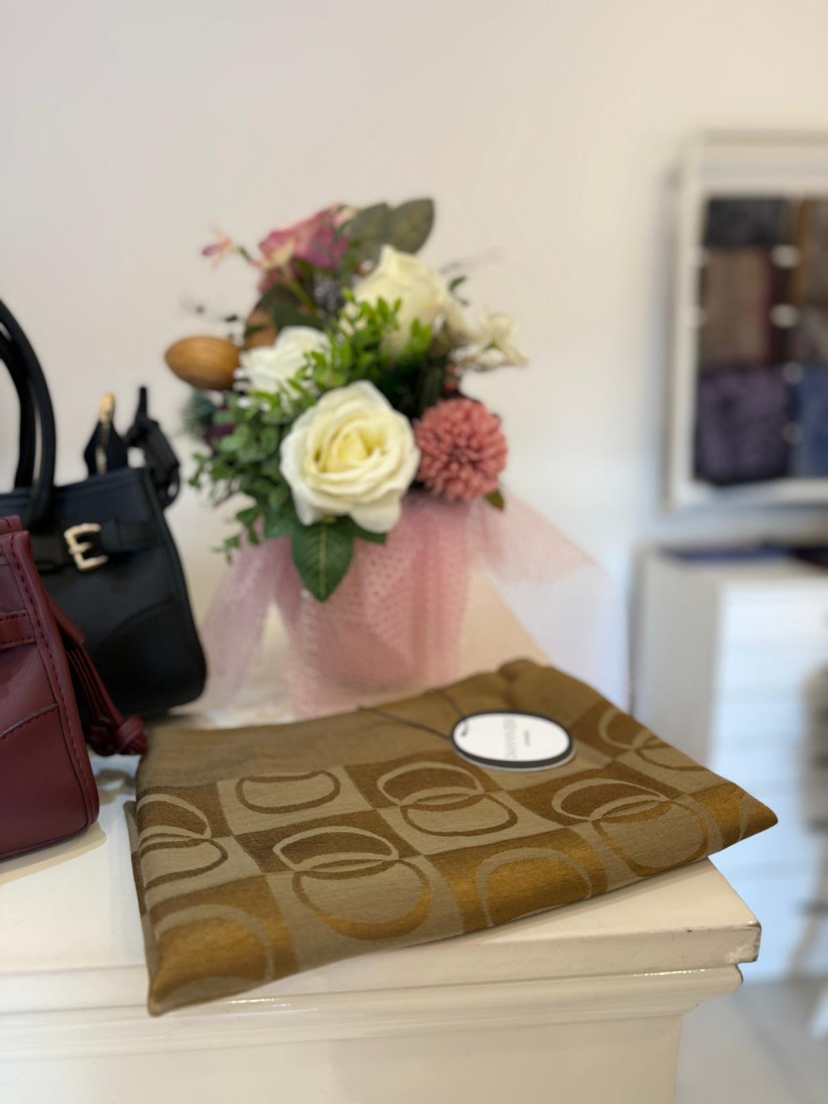 Dama Desen Haki Naia Pamuk Şal 70x200
