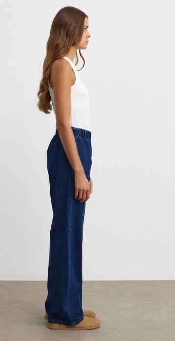 Denim Palazzo Lacivert
