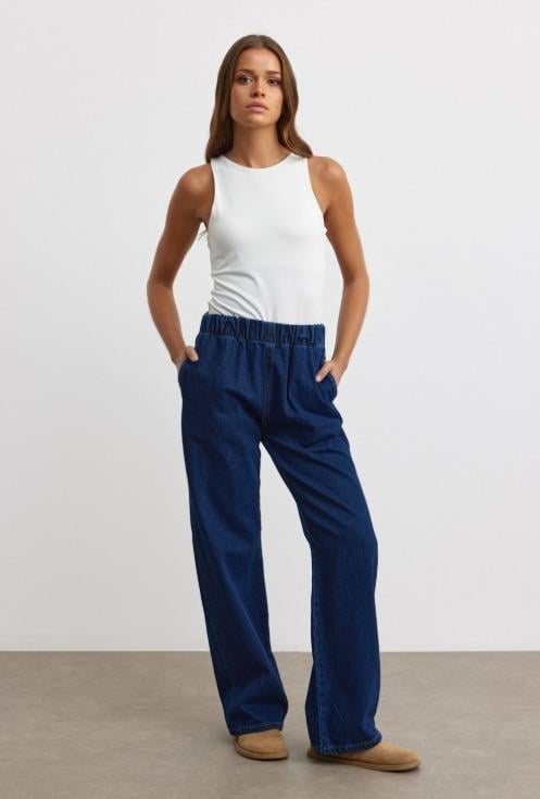 Denim Palazzo Lacivert
