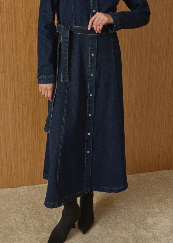 Felix Denim Elbise Lacivert