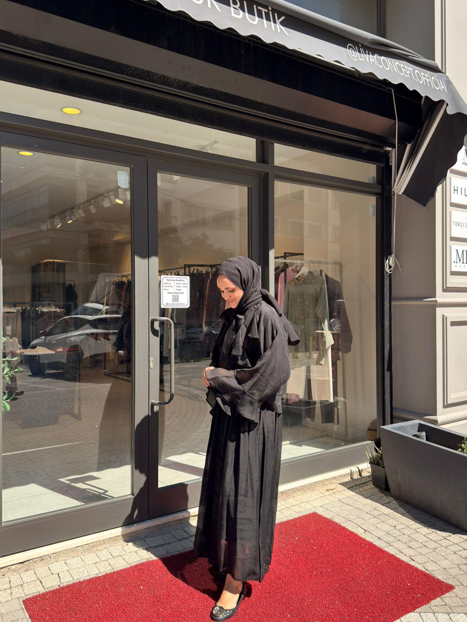 Fırfırlı Luxury Takım Siyah