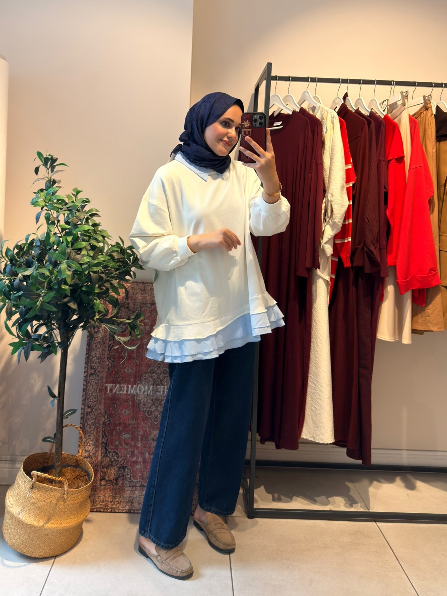 Fırfırlı Sweat Lacivert