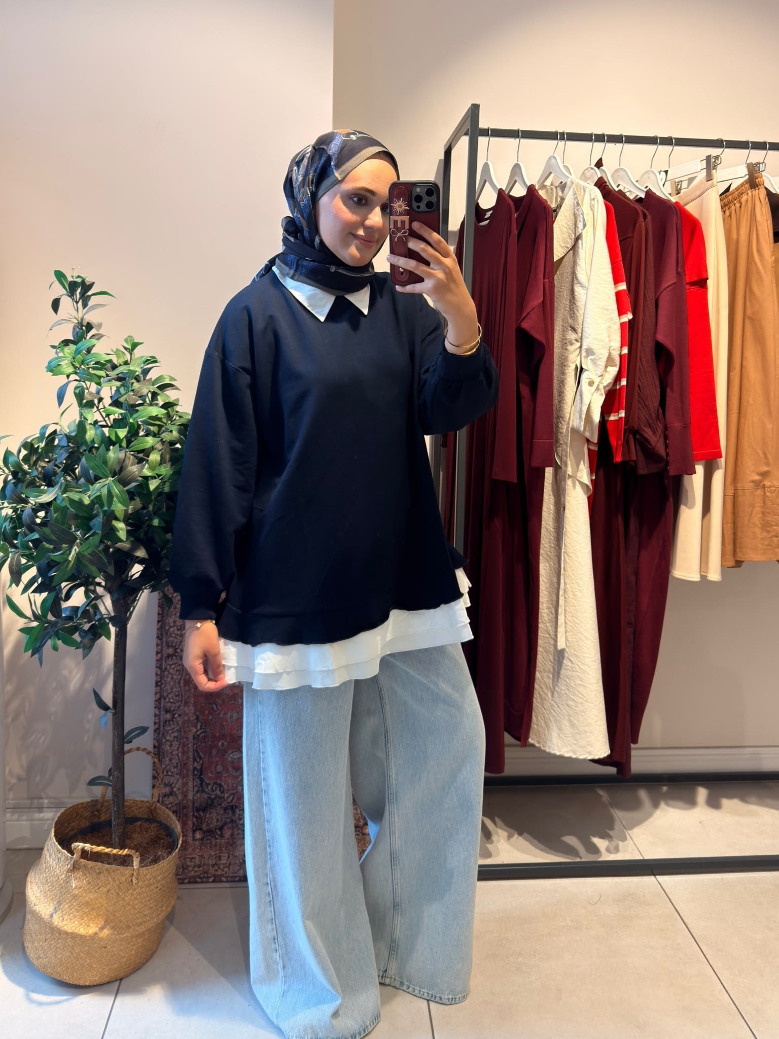 Fırfırlı Sweat Lacivert