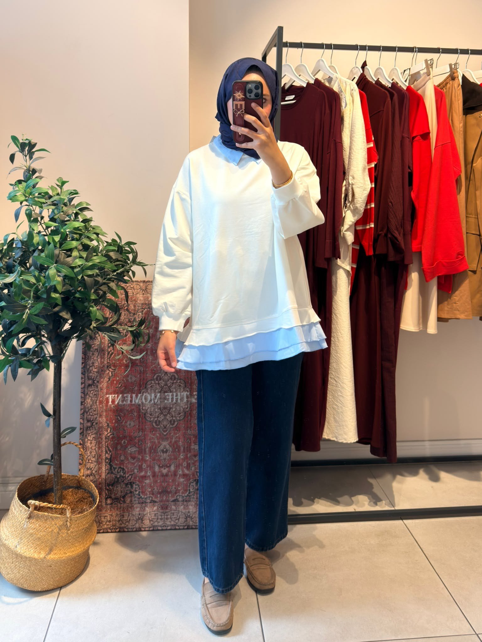 Fırfırlı Sweat Lacivert