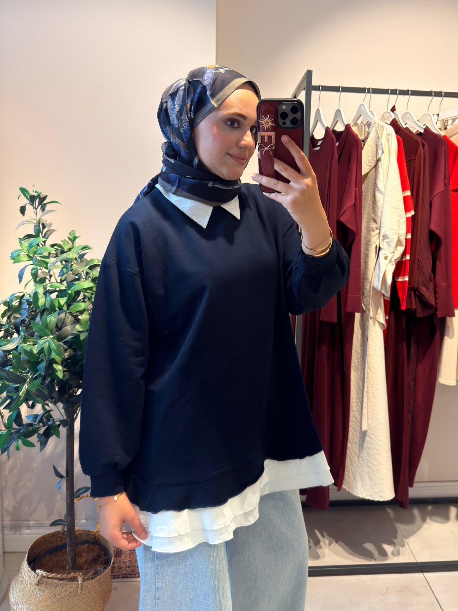 Fırfırlı Sweat Lacivert