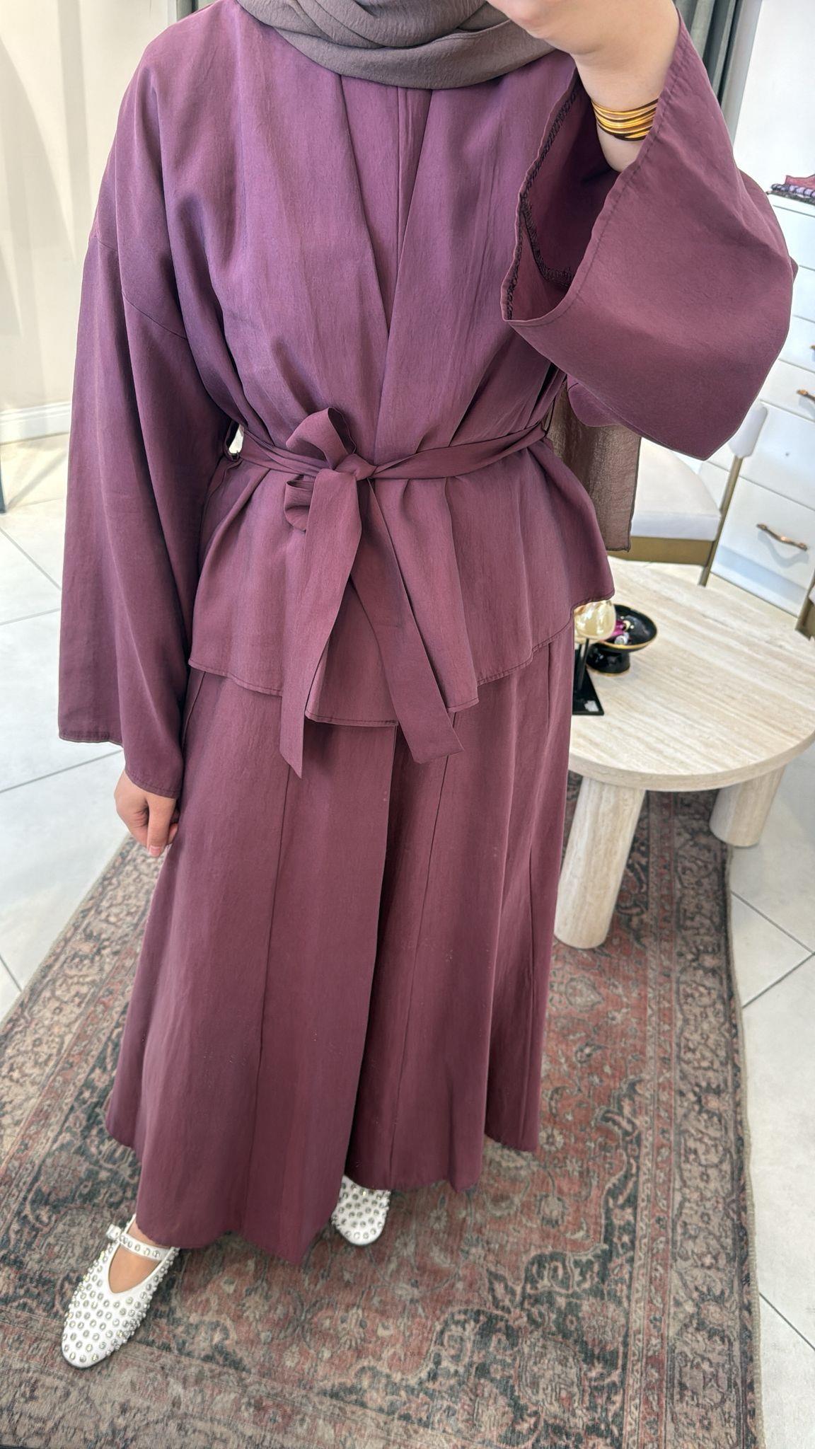 Kimonolu Elbise Bordo