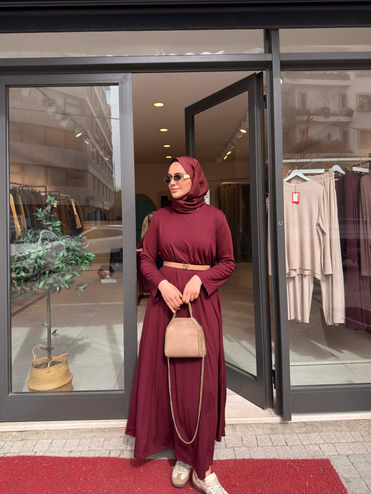 Liva Concept Modal Elbise Bordo