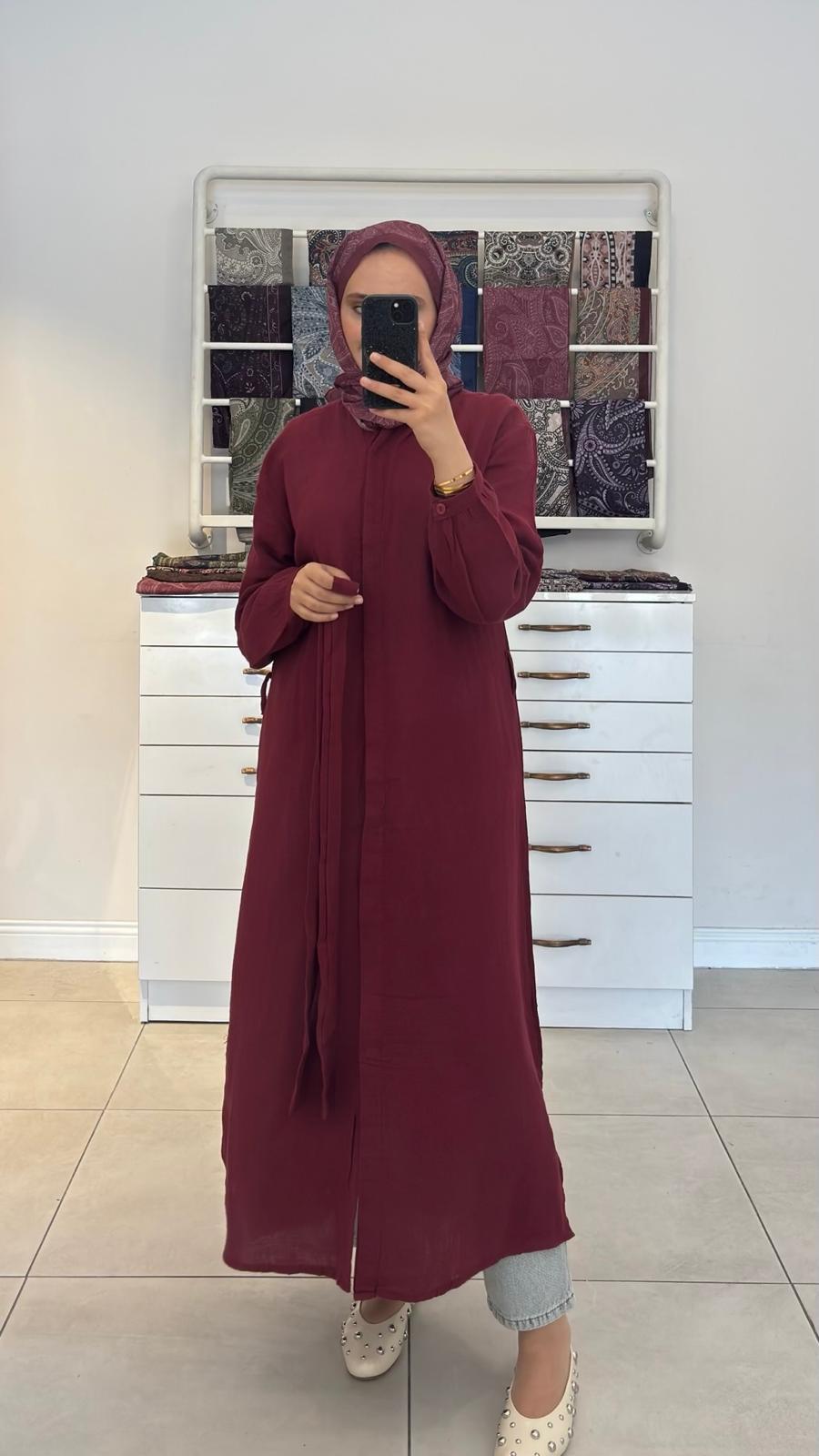 Müslin Tunik Bordo