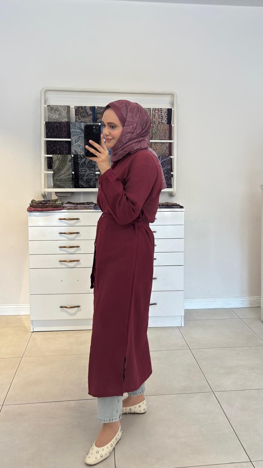 Müslin Tunik Bordo