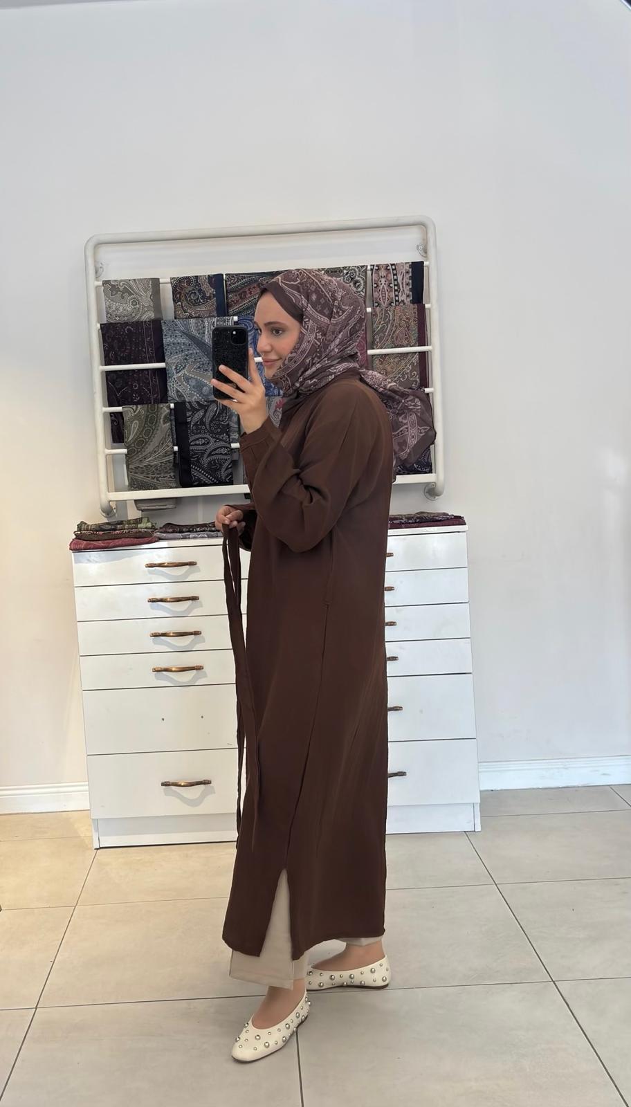 Müslin Tunik Kahverengi