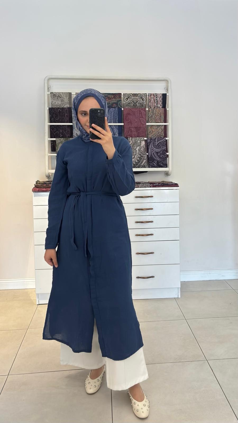 Müslin Tunik Lacivert