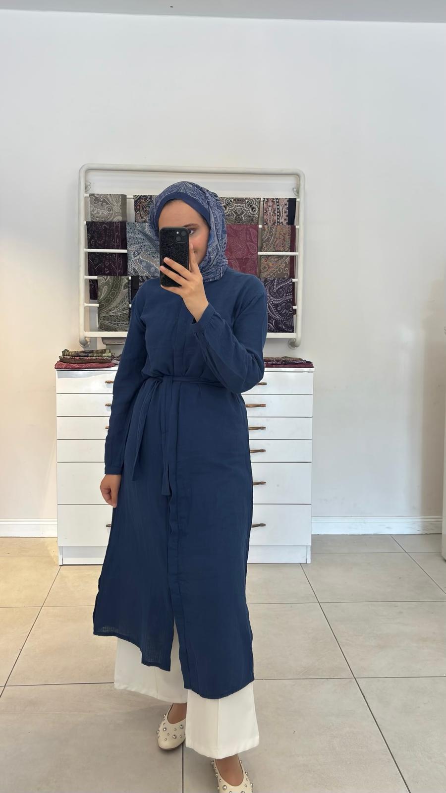 Müslin Tunik Lacivert