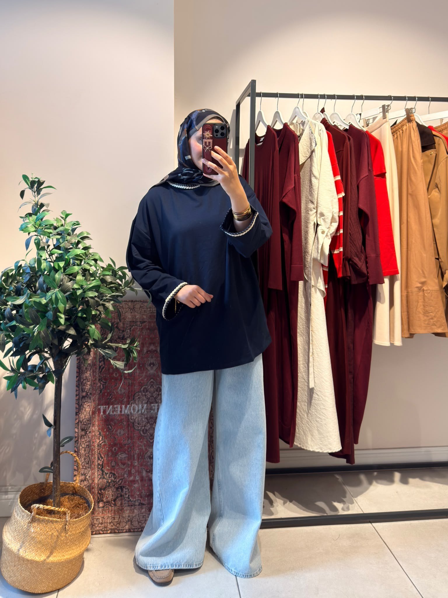 Nakış Detay Sweat Lacivert