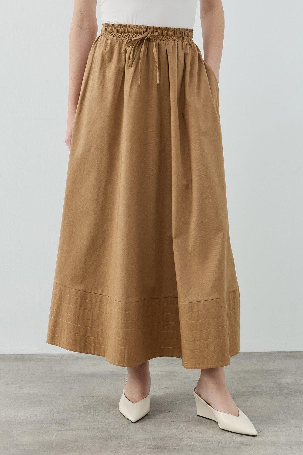 New Poplin Etek Camel