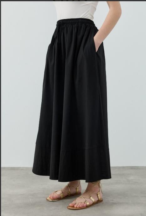 New Poplin Etek Siyah